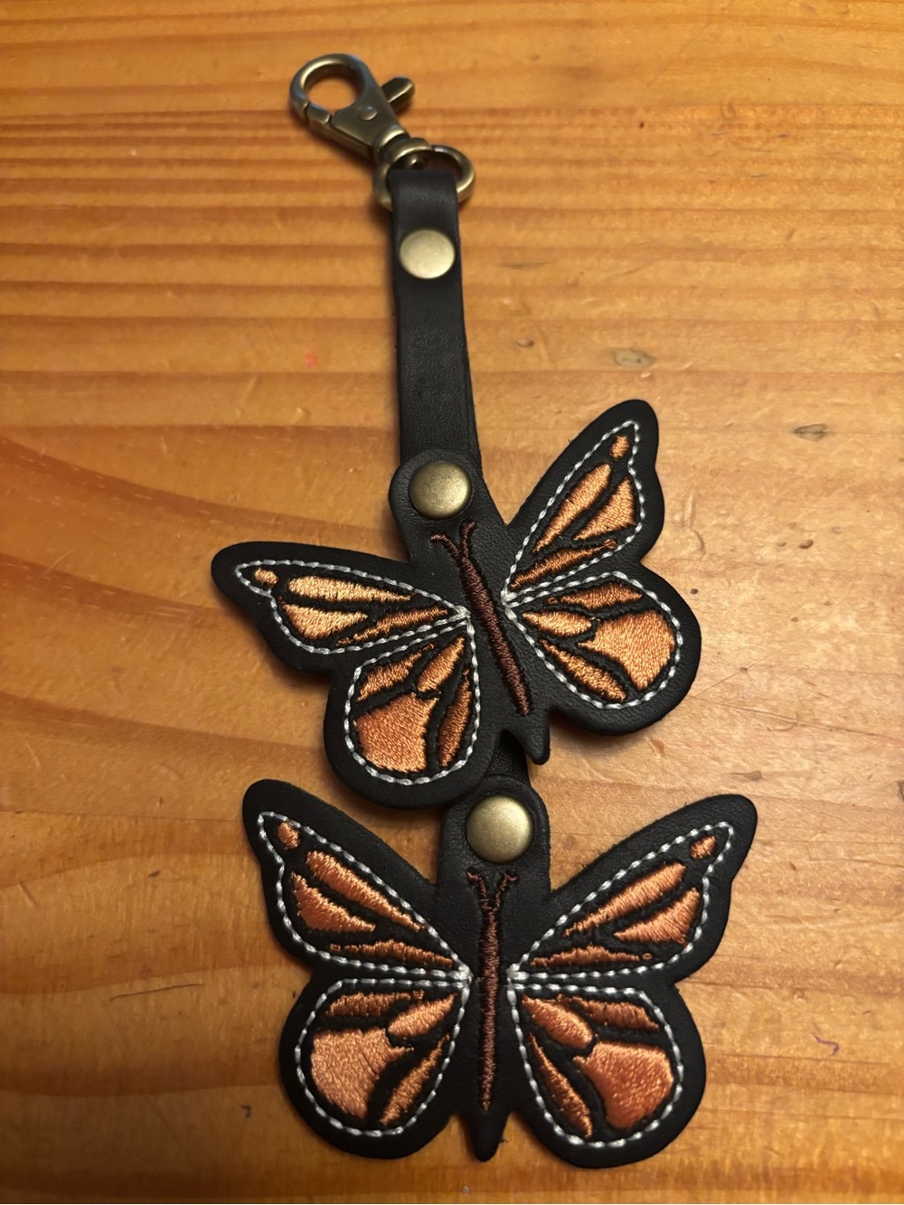 Portland Leather Double Monarcha Butterfly Bag Charm - NEW